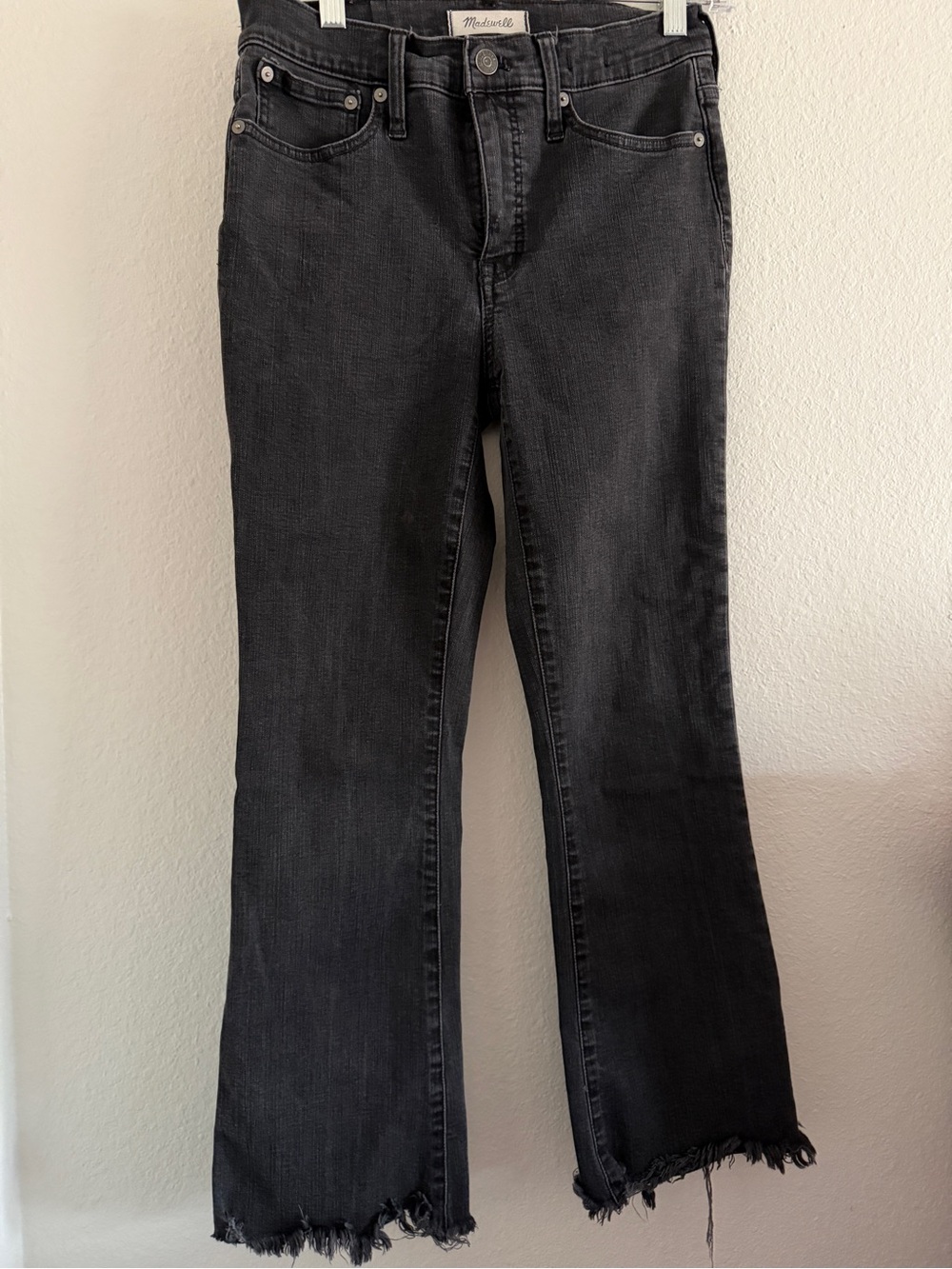 Madewell Cali Demi Boot Cropped Jeans Size 26 Black/Gray